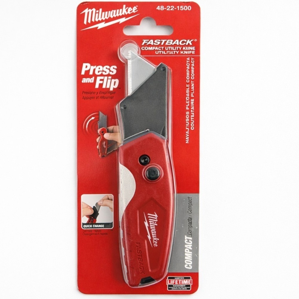 NEW Milwaukee Fastback Folding‎ Utility Knife - Red (48-22-1500) #0634